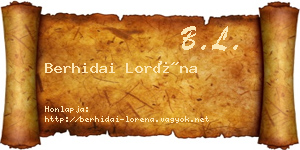 Berhidai Loréna névjegykártya
